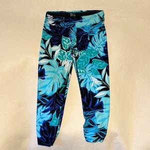 Calvin Klein Performance Wick Floral Print Multicolor Leggings Size Large